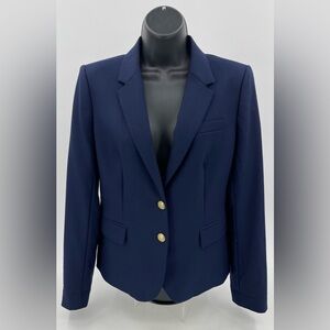 J. Crew “Original Schoolboy Blazer” Navy Blue Gold Buttons Women’s Size 6‎ AZ565